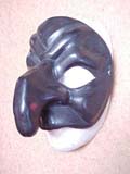 Pulliciniella (Black) - commedia mask by Newman